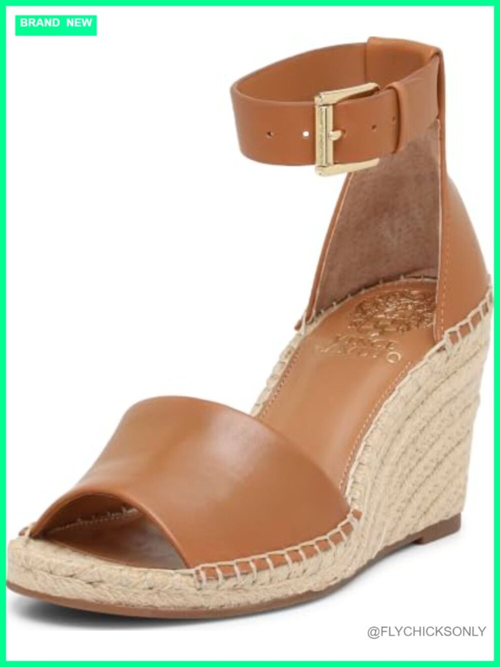 Leera Leather Espadrille Wedge Sandals Buckle Ankle Strap 2.75" Heel